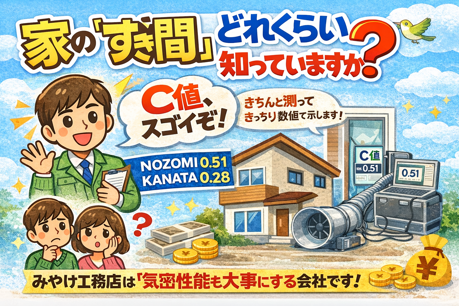 みやけ工務店の気密について アイチャッチ