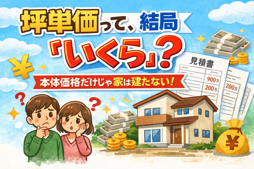 坪単価が安い＝総費用が安いーーではない。 ｜みやけ工務店のスタッフ